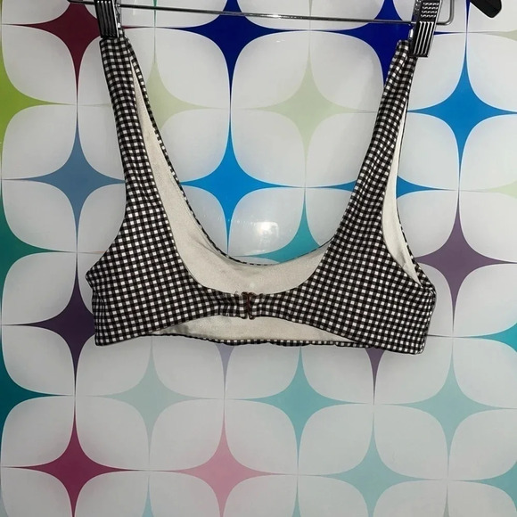 LA HEARTS GINGHAM SHELF TANK SWIM TOP BLACK AND WHITE SIZE SMALL - Picture 3 of 7